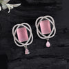 Pink Color American Diamond Earrings (ADE590PNK)