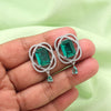 Rama Green Color American Diamond Earrings (ADE590RGRN)