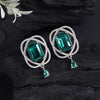 Rama Green Color American Diamond Earrings (ADE590RGRN)