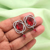 Ruby Color American Diamond Earrings (ADE590RUBY)