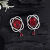 Ruby Color American Diamond Earrings (ADE590RUBY)