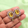 Yellow Color American Diamond Earrings (ADE590YLW)