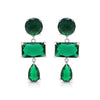 Green Color American Diamond Earrings (ADE592GRN)