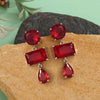 Red Color American Diamond Earrings (ADE592RED)