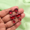 Red Color American Diamond Earrings (ADE592RED)