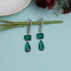 Green Color American Diamond Earrings (ADE594GRN)