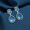 Firozi Color American Diamond Earrings (ADE595FRZ)