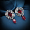 Red Color American Diamond Earrings (ADE596RED)