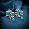 Rama Green Color American Diamond Earrings (ADE596RGRN)