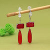 Red Color American Diamond Earrings (ADE599RED)