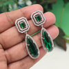 Green Color American Diamond Earrings (ADE600GRN)