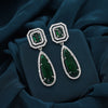 Green Color American Diamond Earrings (ADE600GRN)