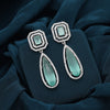 Pista Green Color American Diamond Earrings (ADE600PGRN)