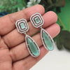 Pista Green Color American Diamond Earrings (ADE600PGRN)