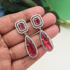 Ruby Color American Diamond Earrings (ADE600RUBY)