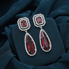 Ruby Color American Diamond Earrings (ADE600RUBY)