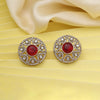 Maroon Color American Diamond Earrings (ADE601MRN)