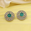 Rama Green Color American Diamond Earrings (ADE601RGRN)