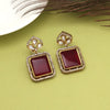 Maroon Color American Diamond Earrings (ADE602MRN)