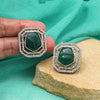 Green Color American Diamond Earrings (ADE603GRN)