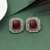 Maroon Color American Diamond Earrings (ADE603MRN)