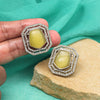 Yellow Color American Diamond Earrings (ADE603YLW)