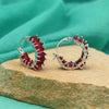 Maroon Color American Diamond Earrings (ADE604MRN)