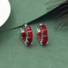 Maroon Color American Diamond Earrings (ADE604MRN)