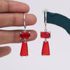 Red Color American Diamond Earrings (ADE606RED)