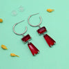 Red Color American Diamond Earrings (ADE606RED)