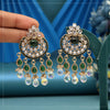 Green Color American Diamond Earrings (ADE619GRN)