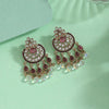 Magenta Color American Diamond Earrings (ADE619MNT)