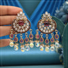 Magenta Color American Diamond Earrings (ADE619MNT)