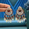 Maroon Color American Diamond Earrings (ADE619MRN)