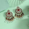 Maroon Color American Diamond Earrings (ADE619MRN)