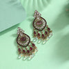 Magenta Color American Diamond Earrings (ADE620MNT)