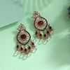 Maroon Color American Diamond Earrings (ADE620MRN)