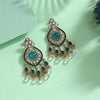 Turquoise Blue Color American Diamond Earrings (ADE620TBLU)