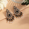 Black Color American Diamond Earrings (ADE621BLK)