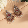 Magenta Color American Diamond Earrings (ADE621MNT)