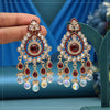 Maroon Color American Diamond Earrings (ADE621MRN)