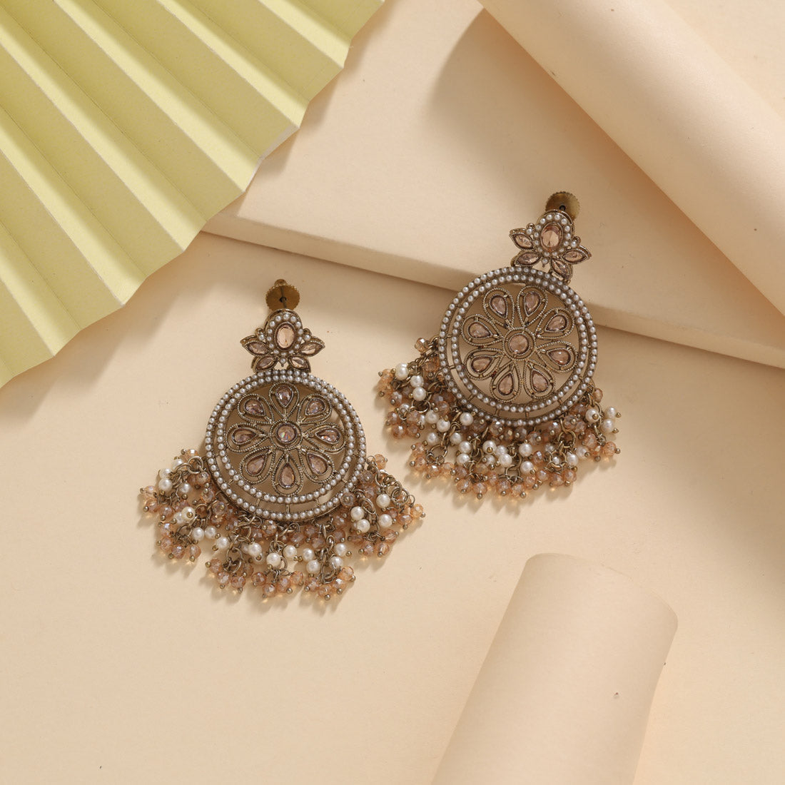 White Color American Diamond Earrings (ADE622WHT)