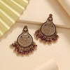 Maroon Color American Diamond Earrings (ADE623MRN)