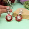 Maroon Color Meena Work American Diamond Earrings