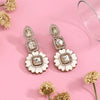 White Color Meena Work American Diamond Earrings