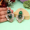 Green Color American Diamond Earrings