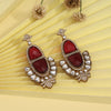 Red Color American Diamond Earrings