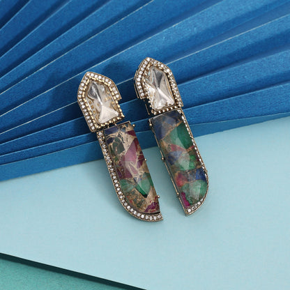 Multi Color American Diamond Earrings