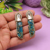 Turquoise Blue Color American Diamond Earrings