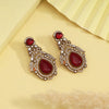 Maroon Color American Diamond Earrings